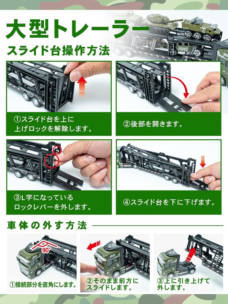 by a Preschool Military Vehicle Set and Helicopters Military Trailer 6 Military [Supervised Teacher] (Die-cast) "Tanks Move! (Large + Vehicles)"
