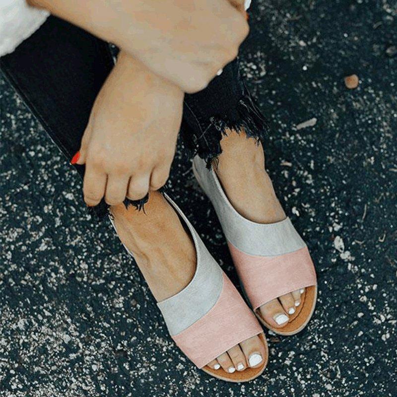Elegant Women's Fish Mouth Sandals With Stylish Color Matching And Comfort Low Square Heel