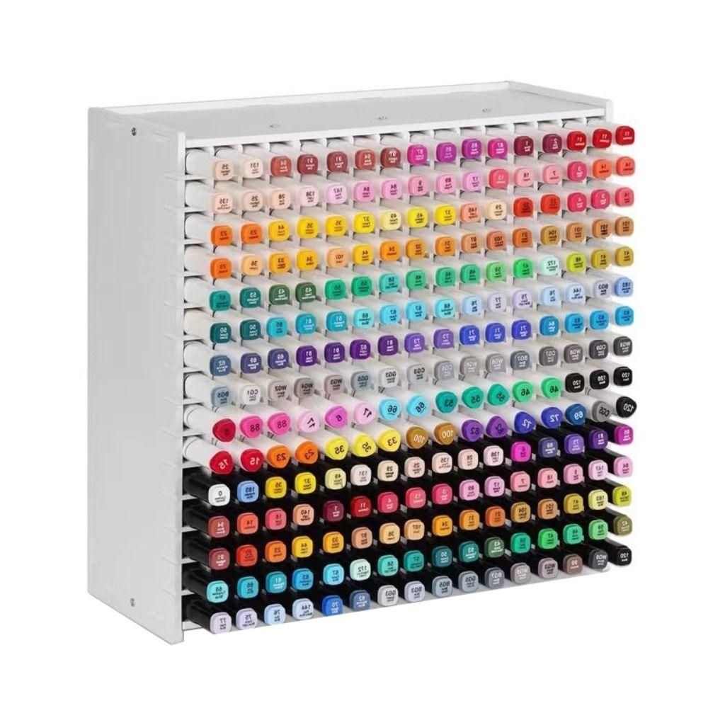 PVC Art Marker Rack 72/120/180/240 Grids Mark Pen Storage Box New Pen Container Art Tools