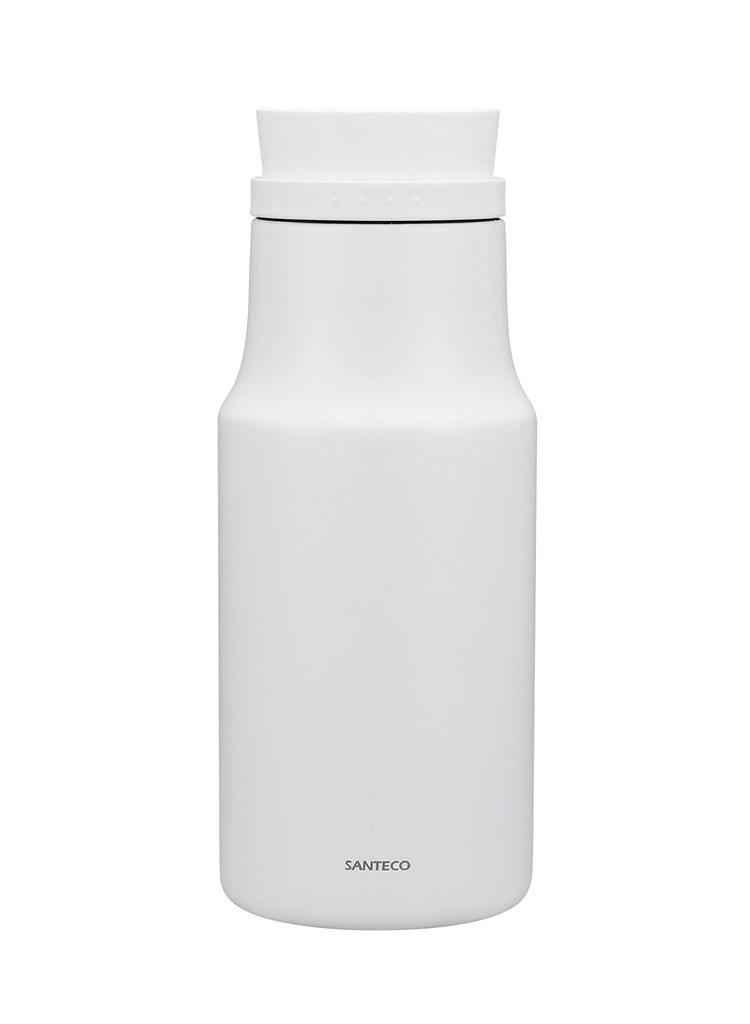CB Japan SANTECO 1.2L Vacuum Insulated Stainless Steel Tabletop Pot, Double-Layered, White, Keeps Hot and Cold, MOLLE Compatible