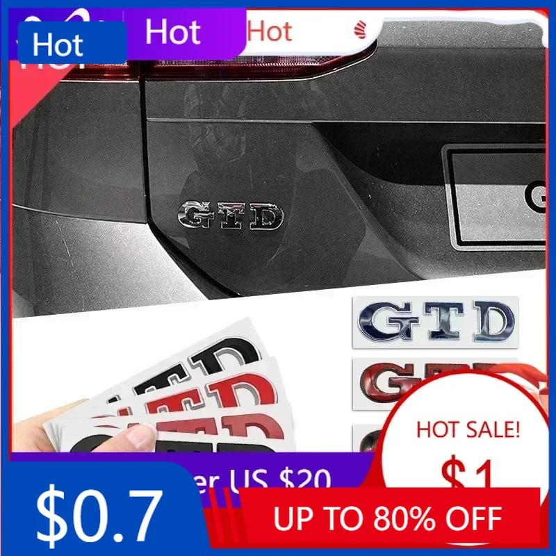 BAMU9 New GTD Emblem 3D Metal Car Sticker Tailgate Badge Sticker Decal For Volkswagen VW Polo Golf 5 6 7 Passat Scirocco GTD Acce