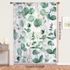 1PC Sheer Curtain Eucalyptus Leaf Golden Line Print, Rod Pocket Window Curtain for Living Room Luxury Home Decor