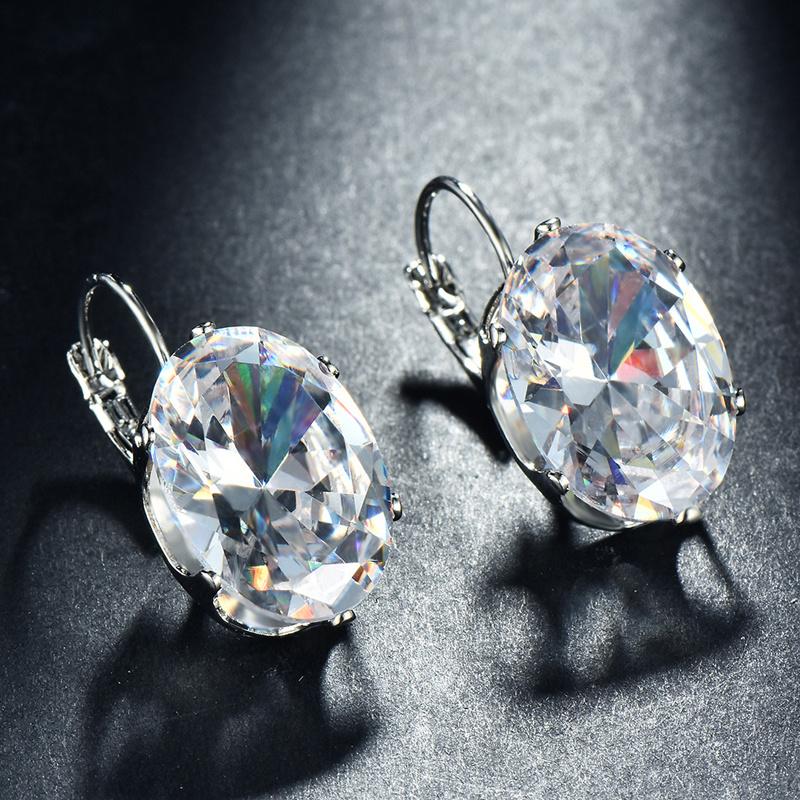 Water Drop Earrings Women Crystal Multicolor Temperament Shiny Zircon Earrings Fashion Attend Banquet High Quality