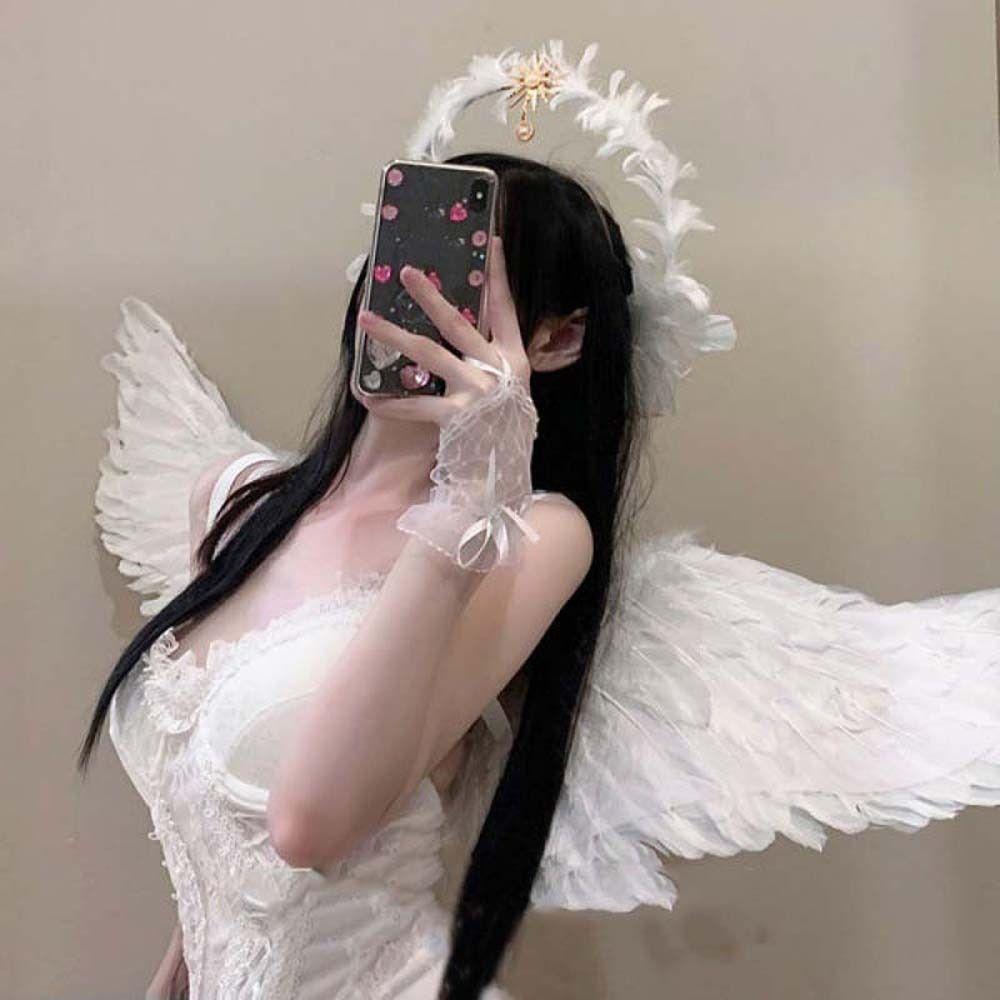 Star Feather Headband Goddess Lolita Hair Bands Sweet Angel Wing Hair Hoop  Daily