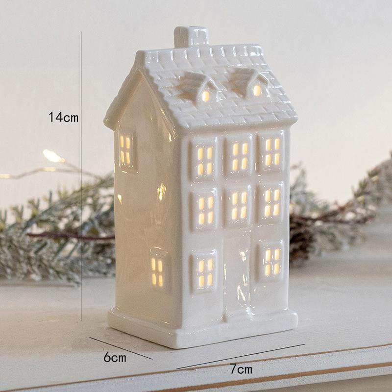 Christmas Led House Decoration Micro-Landscape Santa Claus Craft Ornament Luminous Christmas Navidad Desktop Decor