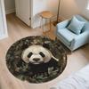 Panda and Grassland Pattern Round rug,Carpet Rug for Living Room Bedroom Sofa Playroom Decor,Non-slip Floor Mat,Holiday Gifts and Birthday Gifts
