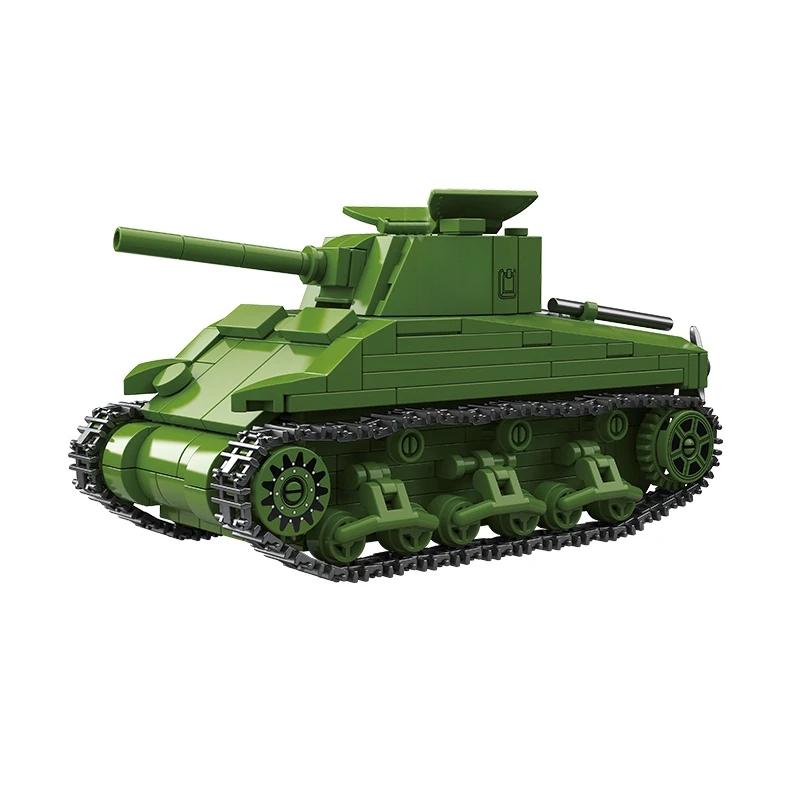 M4 Sherman 75 Medium Tank Mid Range Tank Model Heavy Tank Building Blocks Toys DIY Assembly Toys Xmas Gift