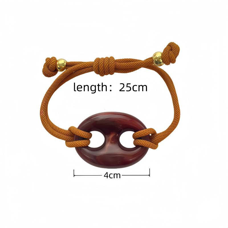 

Elegant Pig Nose Hand Rope Adjustable Handmade Bracelet Multi Color Resin Adjustable Bracelet Fashion Jewelry Accessories Gift A4
