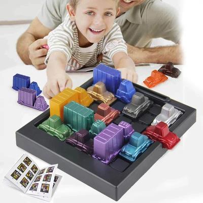 Puzzle Verkehrs-Rushhour-Spiel, Renn-Rushhour-Auto Huarong Road logisches Denk-Desktop-Spiel, Puzzlespielzeug für Kinder, Kindre