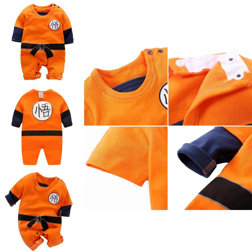 Adorable Newborn Baby Boys Dragon Ball Z Cosplay Romper Bodysuit For Halloween