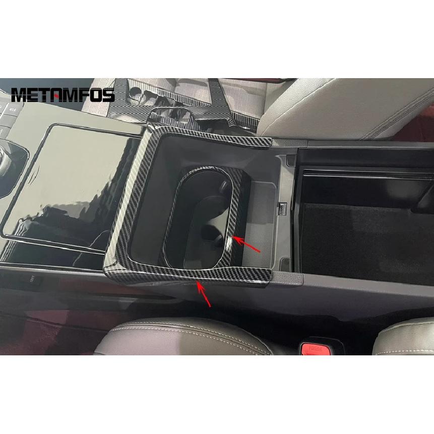 For Toyota bz4x 2024 2025 Carbon Fiber Front Cup Holder Water Bottle Decoration Frame Interior Accessories