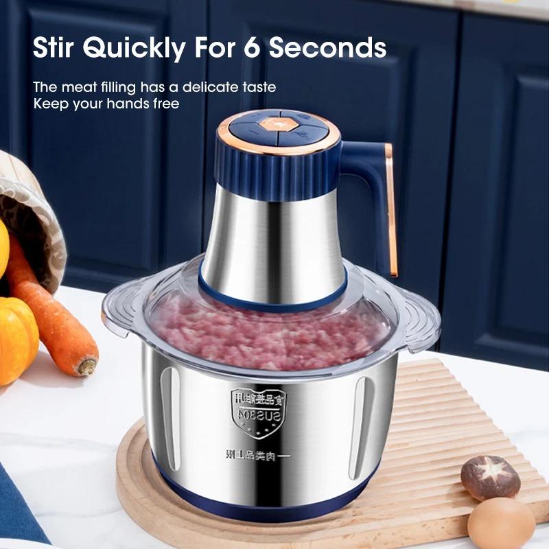 5L Electric Meat Mincer Household Large Capacity Mincing Machine Stainless Steel Meat Grinder Kitchen Chopper Food Processor