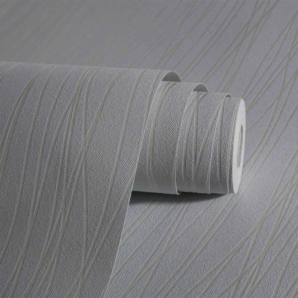 Hotel Non-Woven Striped Wallpaper Beige Modern Simple Plain Vertical Striped Wallpaper