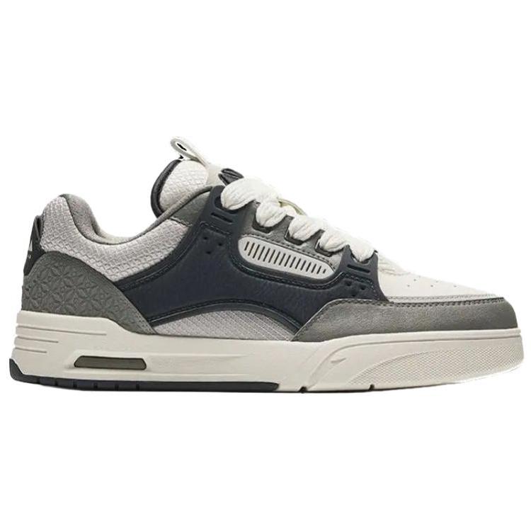 Anta Aojie Trendy Versatile Antiscivolo Resistente all'Usura Scarpe da Skate Basse Uomo Sneakers Bianco Grigio 112448040R-3