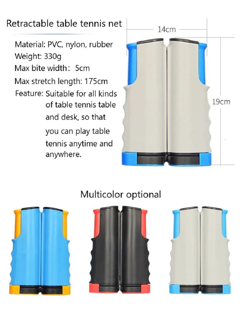 Retractable Table Tennis Net Portable Ping Pong Net 175cm Scalable Suit for Any Table