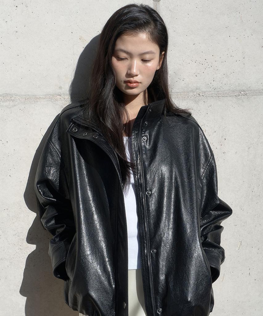 The N:L Turn Leather Jacket - [Black]