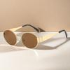 Retro Metal Advanced Sunglasses UV400 Sun Protection Super Light Unisex Oval Ultraviolet-proof Shades Glasses Street Photography