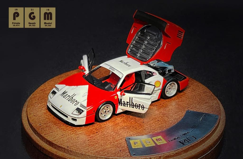 PGM F40 display Completed product 1/64 White/Red -Rotating PGM-640903-2