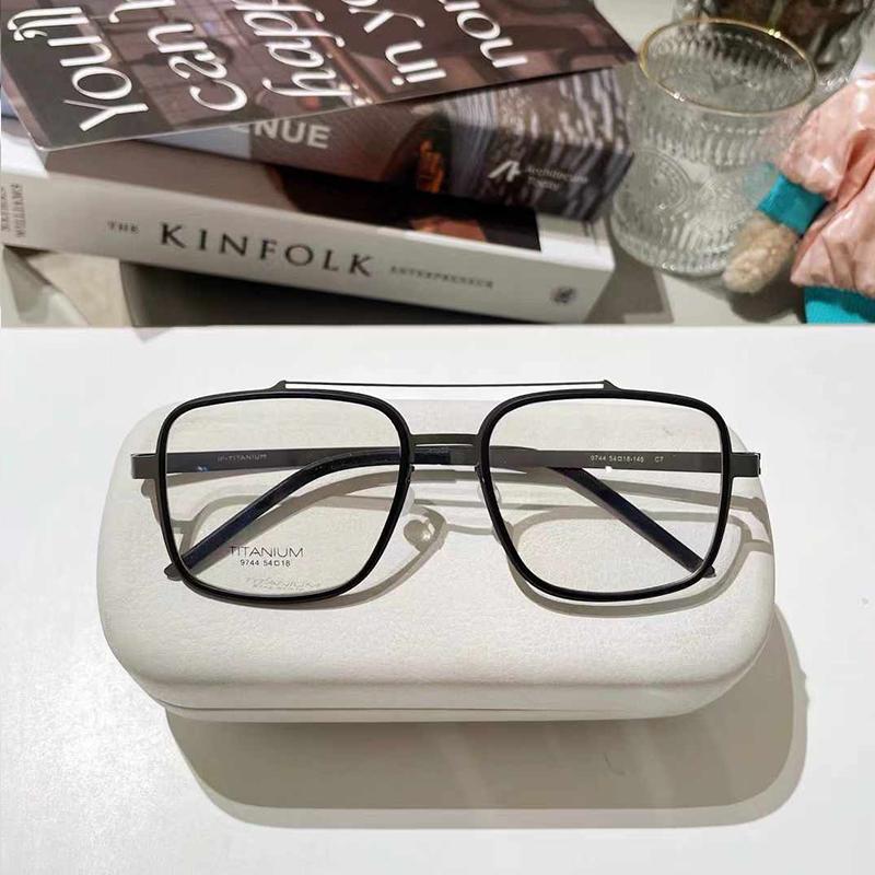 

Danish Brand Design Ultralight Pure Titanium Double Beams Eyeglasses Screwless Double Bridge Square Men Women Glasses Frame Demo Lens черный серый