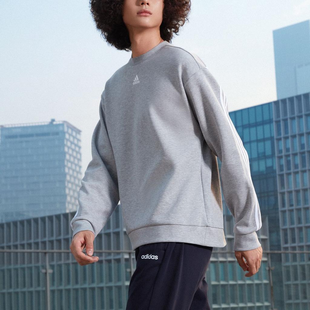 New Adidas Sweatshirts Men Medium Heather Gray EB5279