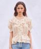 Baitalssain Frill Chiffon Ribbon Blouse (Flower)