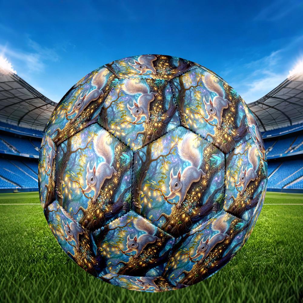 1pc Forest Squirrel Theme Soccer Ball Football, Size 5, Lightweight PVC, Durable Outdoor Training Soccer Ball, Gift M6147