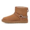 UGG Sheepskin Round Toe Slip-On Short Snow Boots Women boots Chestnut 1135090-CHE