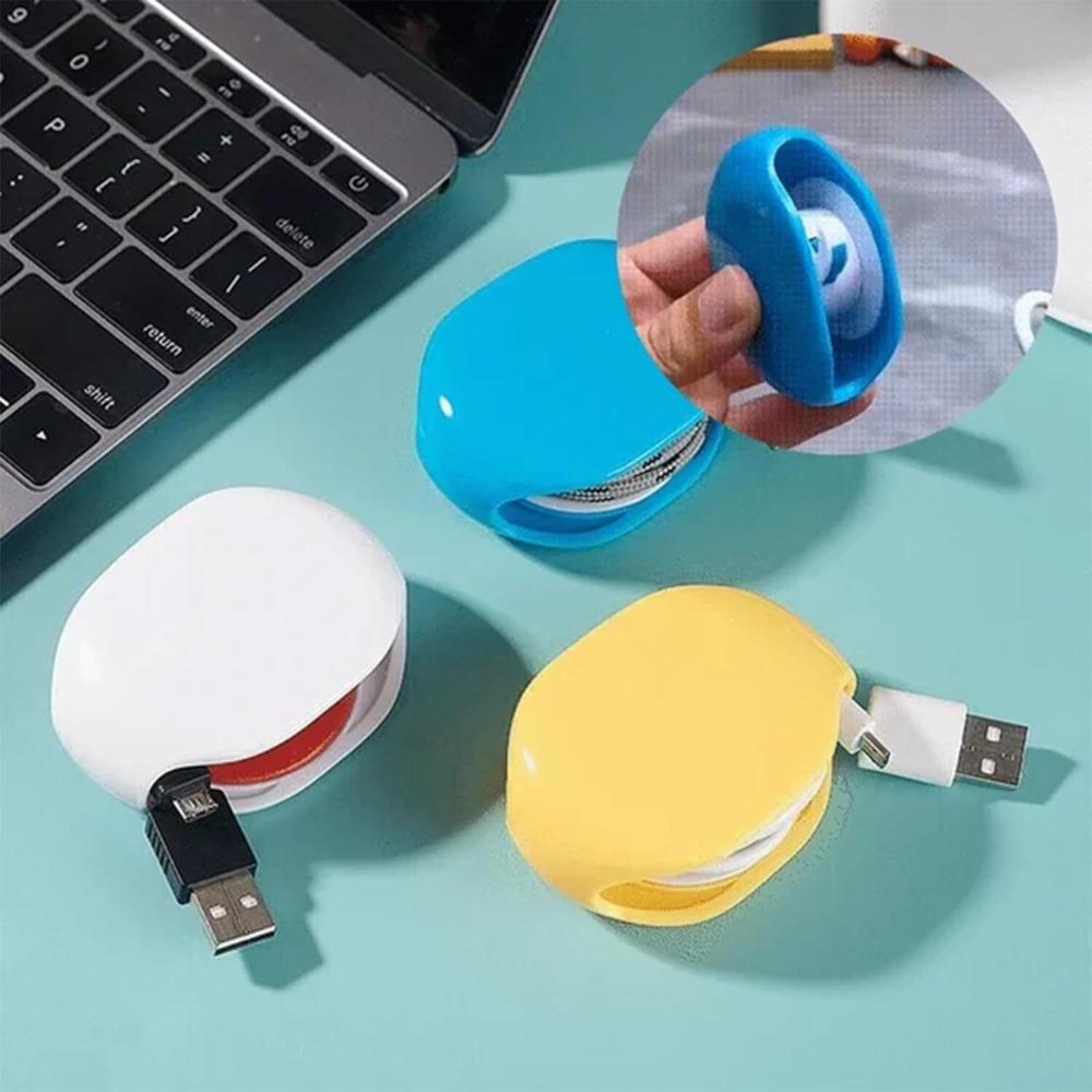 Desktop Organiser Retractable Cord Organizer Earphone Wrap Cable Holder Earphone