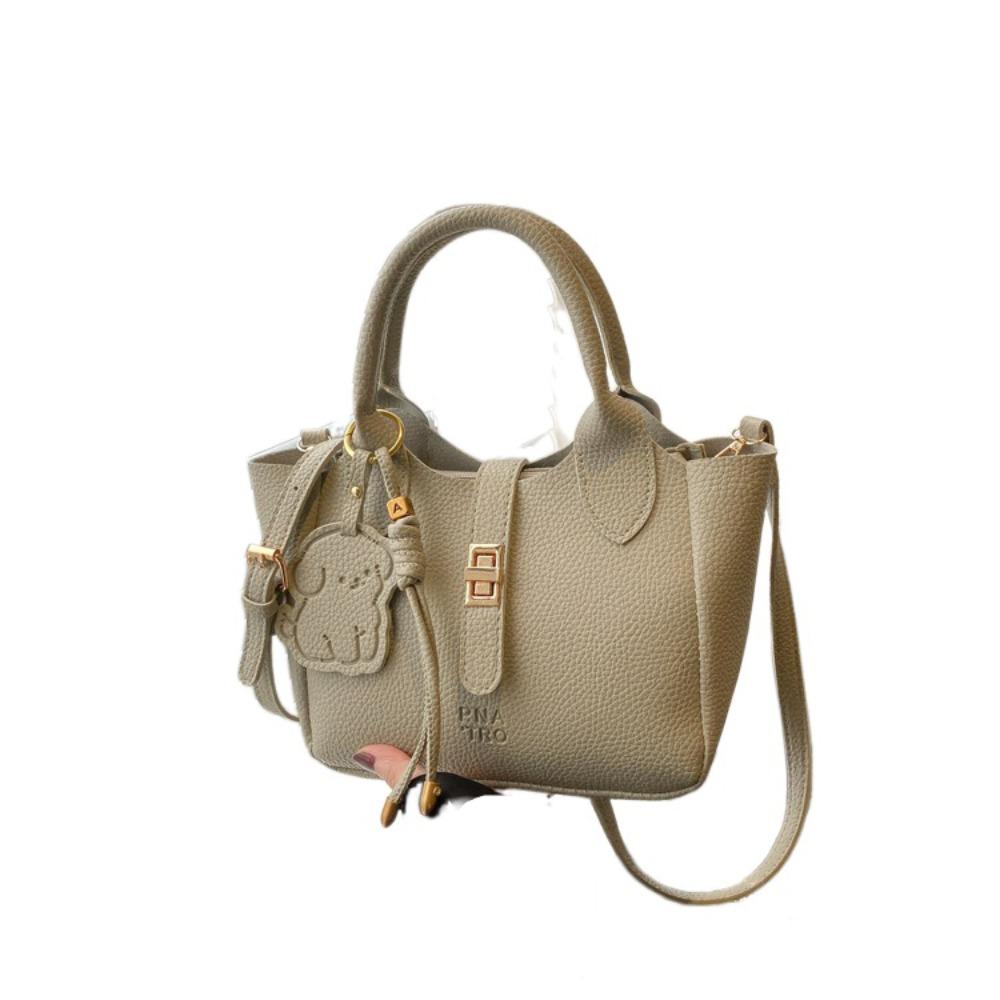 Chic Slant Cross Bucket Bag Cute Women's Tote Bag Korean PU Leather Shoulder Bag  Female