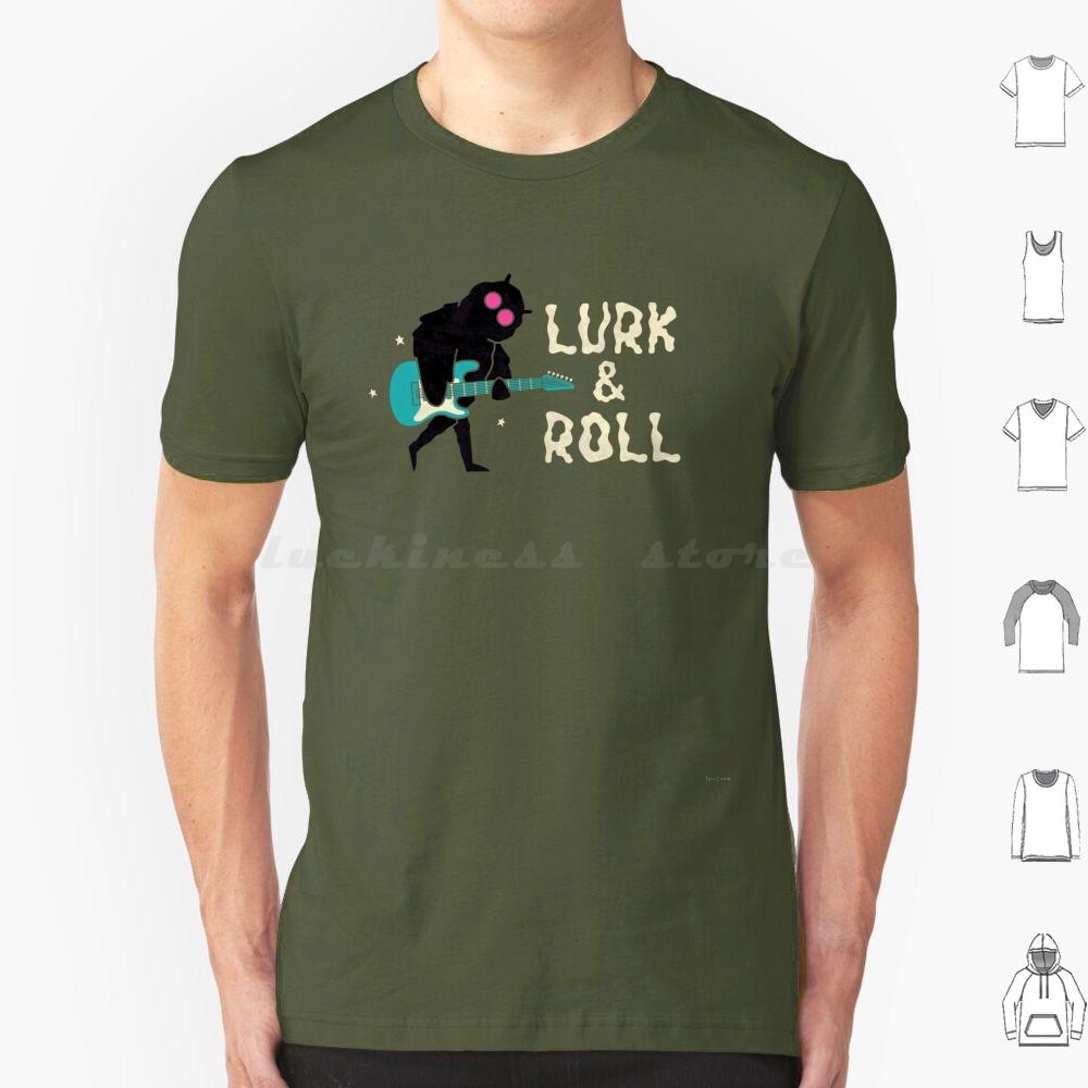 Lurk And Roll T Shirt Cotton Men Women DIY Print Mothman And Roll Moth Cryptid Lurk Paranormal Cryptozoology Music Creature