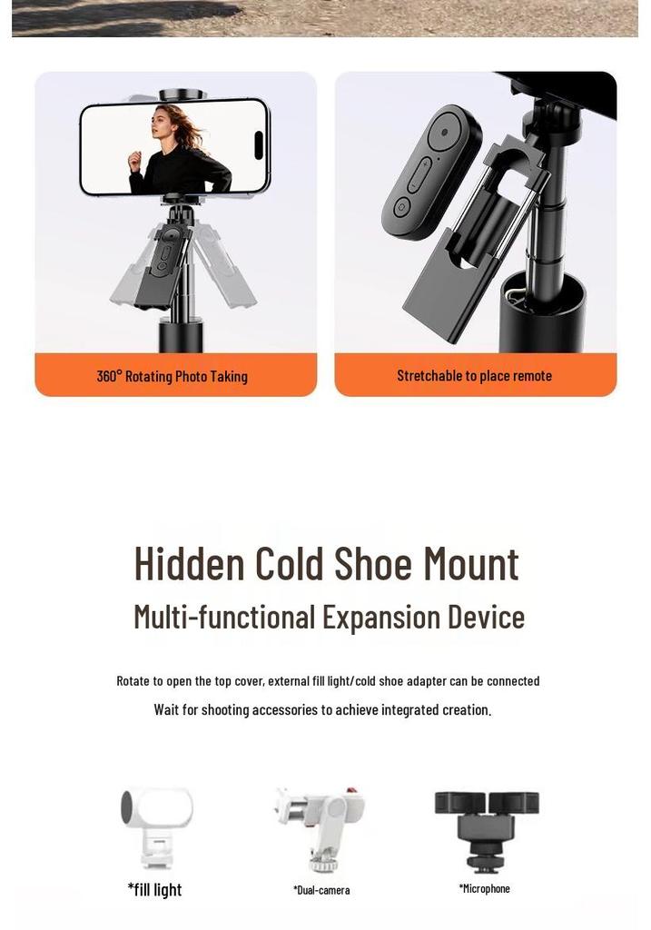Y08 Integrated Auto-Pop-Up Selfie Stick & Tripod Holder