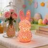 Easter Lighted Hollow Out Bunny Figurine 3D Printed LED Hollow Out Bunny Lamp Spring Indoor Home Decor Easter Decor Gifts Ideal