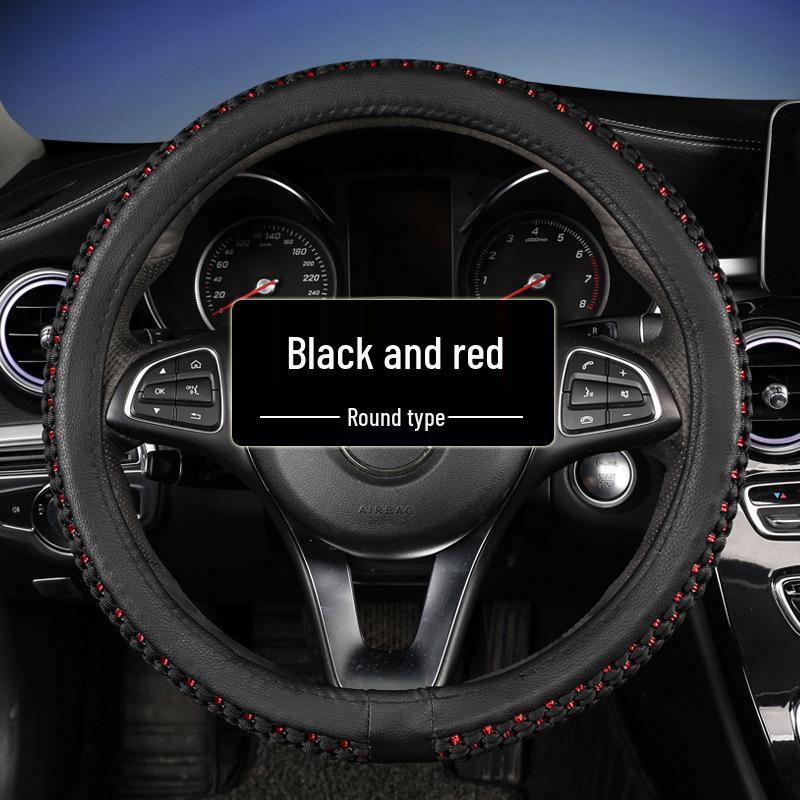 Ice Silk Universal Car Steering Wheel Cover - Non-Slip, Wear-Resistant, Sweat-Absorbent, Suitable for All Seasons and Small Cars