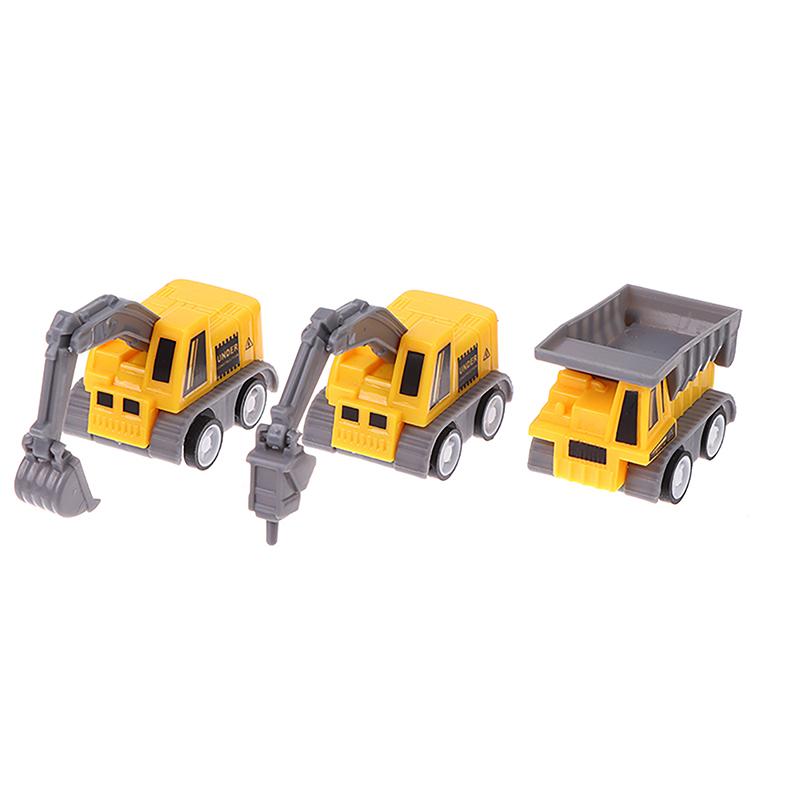 5Pcs/Set Educational Children'S Toy Building Blocks Engineering Vehicle Model Mini Cars Excavator Crane Dump Truck