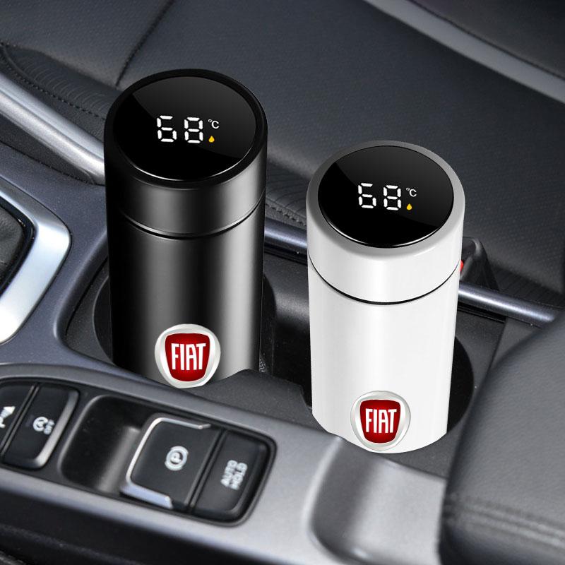 Car Smart Thermos Bottle with Temperature Display Coffee Cup for Fiat Abbas 500 Punto 124 125 500 Bravo Stilo Panda Abarth Tipo Viaggio