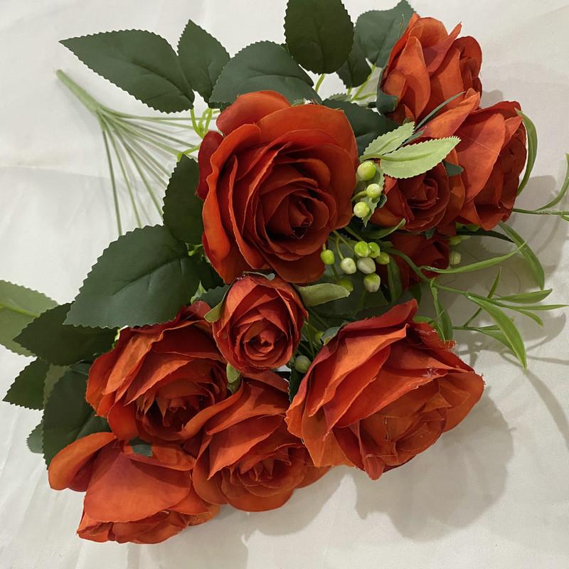 Romantic Rose Bouquet Fake Flowers For Wedding Decor With Real Touch Feelings