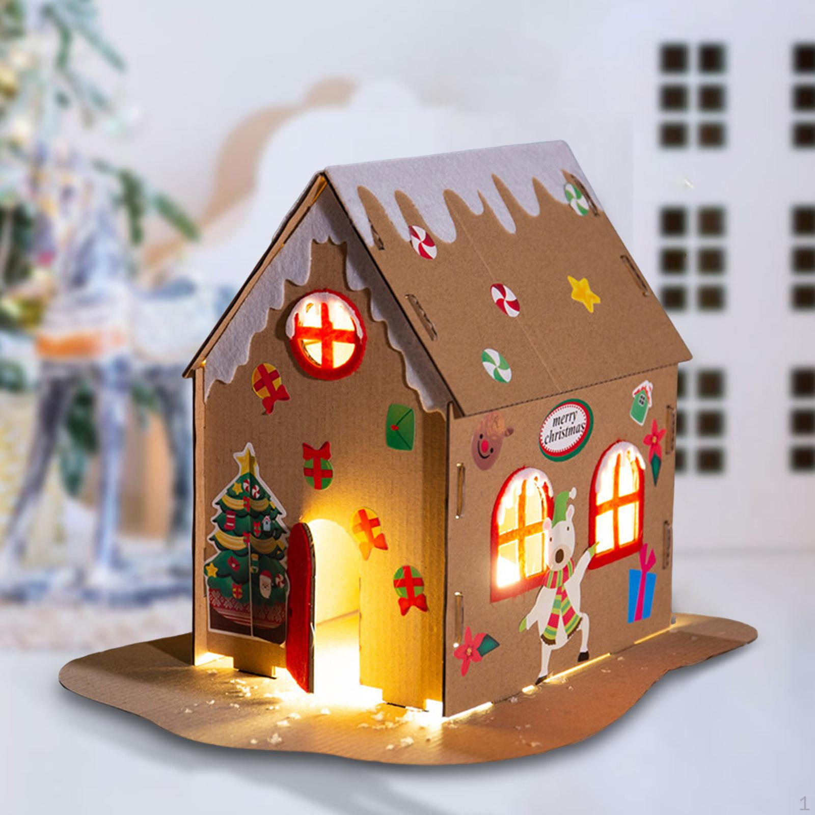 

Cardboard Sets, Christmas DIY Room Table Decoration, Handmade Paper Material, Project Art for Style A