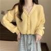 Women's Lazy Korean-Style Loose Short Slimming Autumn Winter Cardigan Sweater Coat Outerwear Long Sleeve Knit Top