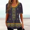 Africké etnické dámské tričko Tribal Tribal Krátký rukáv Dámský Klasický svetr Léto s výstřihem do O Volné Streetwear Denní oblečení