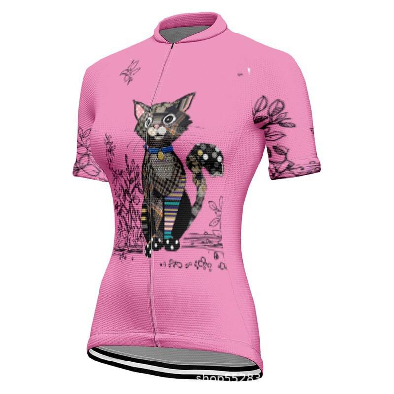 Womens High-Elasticity Cycling Jersey Short Sleeve Bike Top Mountain Road Biking XXS