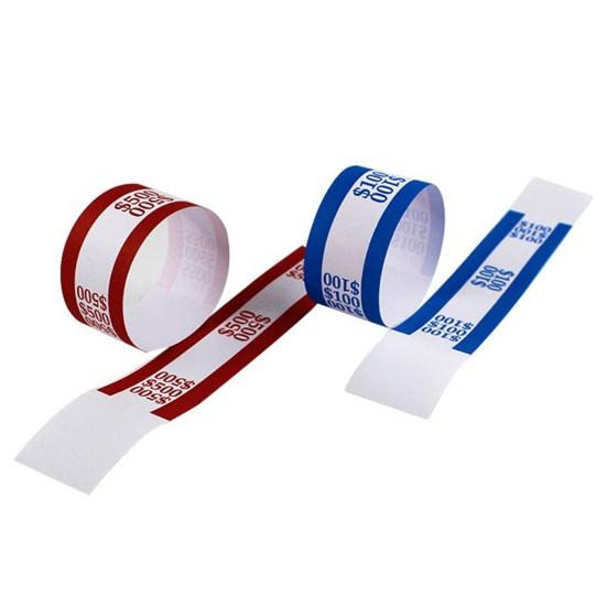 450Pcs Money Band Bundle 9 Color Self-Sealing Cash Straps Denomination Sorting Ideal for Banks Retail Hospitality