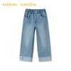 Balabala Girls' Fleece-Lined Straight Leg Denim Jeans