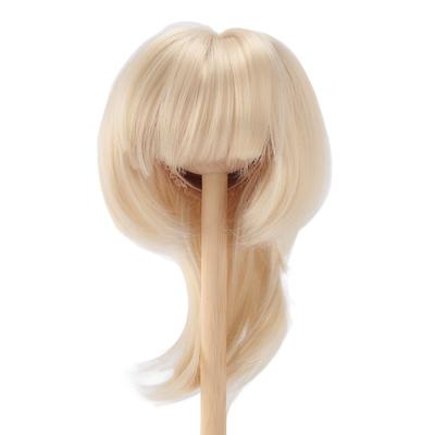 Puppe Kurze Gerade Perücke Weich Bequem Realistisch 1 4 Puppenperücken Synthetisches Haar für 18,5–21 cm Kopfumfang Creme
