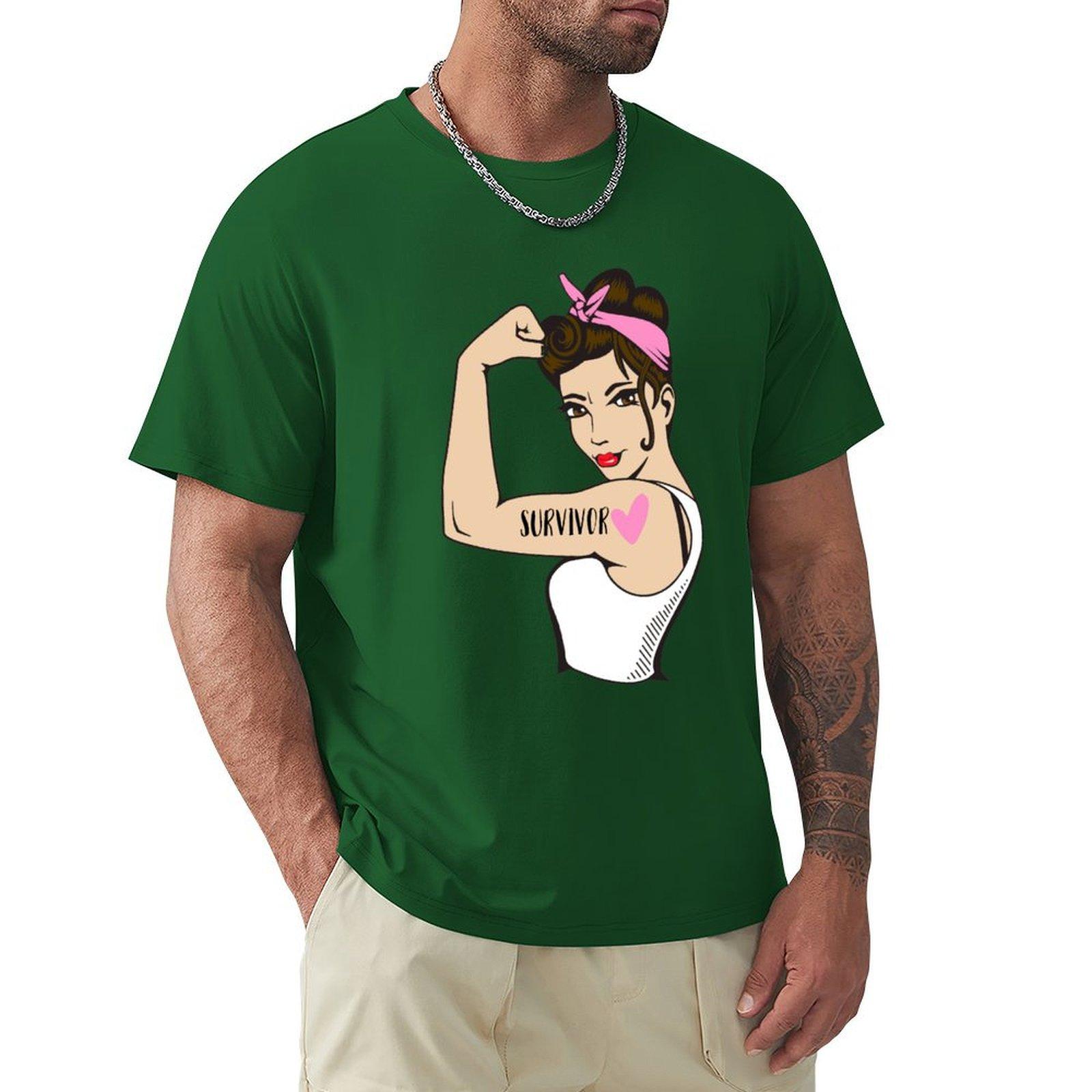 

Футболка Breast Cancer Survivor Футболки с изображением аниме Одежда больших размеров Мужские рубашки Футболка с рисунком 6XL