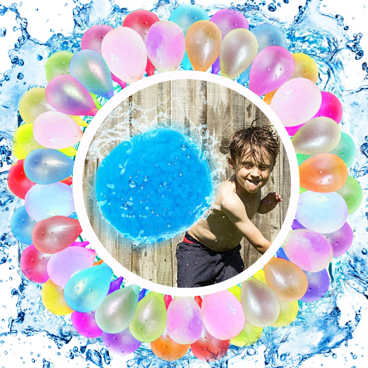 

Jecimco Водяные шары 2553 штуки штук x 69 Большое количество шаров-бомб для воды Игрушки для игр с водой Веселые игрушки для летних каникул для детей и взрослых Вода