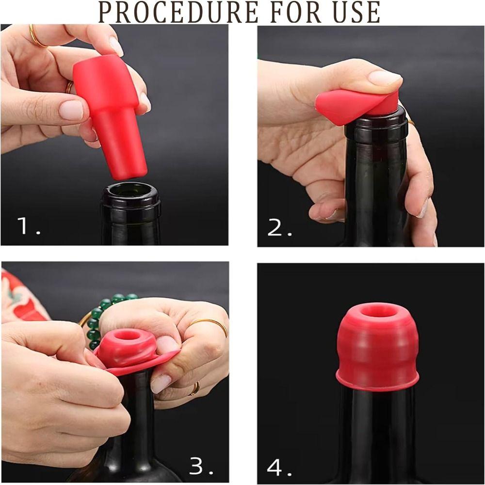 6Pcs Multicolor Silicone Wine Stoppers Reusable Beverage Sealer Wine Bottle Sealer Sparkling Wine