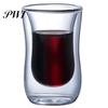 Glass Cup Double Wall Design Transparent Juice Coffee Mug for Restaurant Tea
