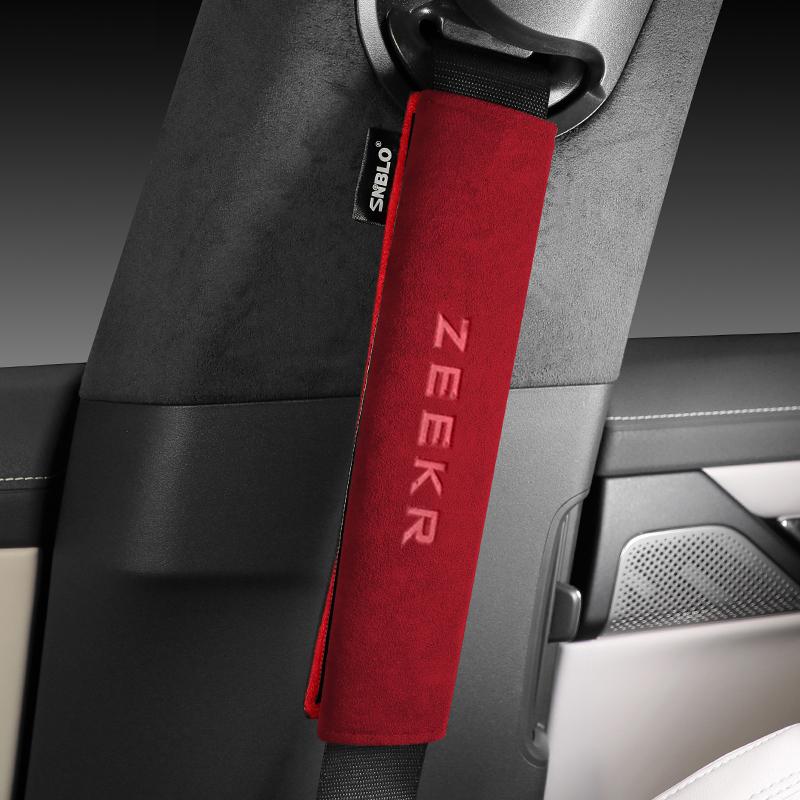 For ZEEKR 001 007 009 Seat Interior Accessories Car Safety Belt Cover Shoulder Alcantara Suede Protector Styling 2024 2023 2022