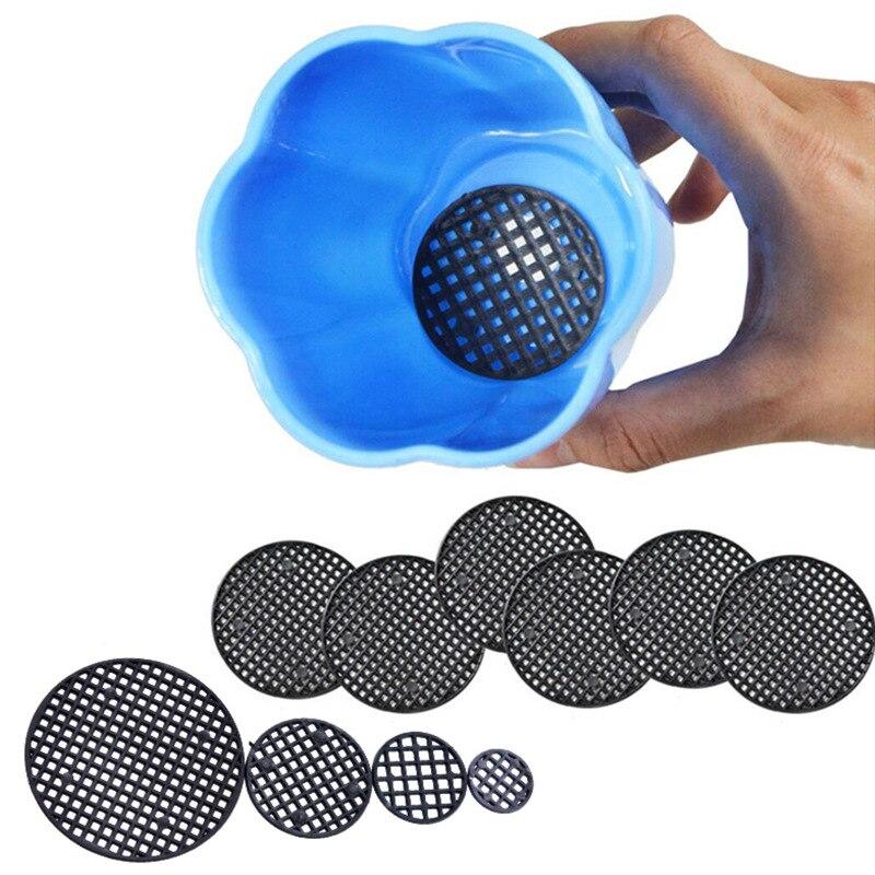 50Pcs Flower Pot Hole Mesh Pad 7.5cm Diameter Round Bonsai Pot Bottom Grid Mat Mesh Drainage Netting Hole Screen