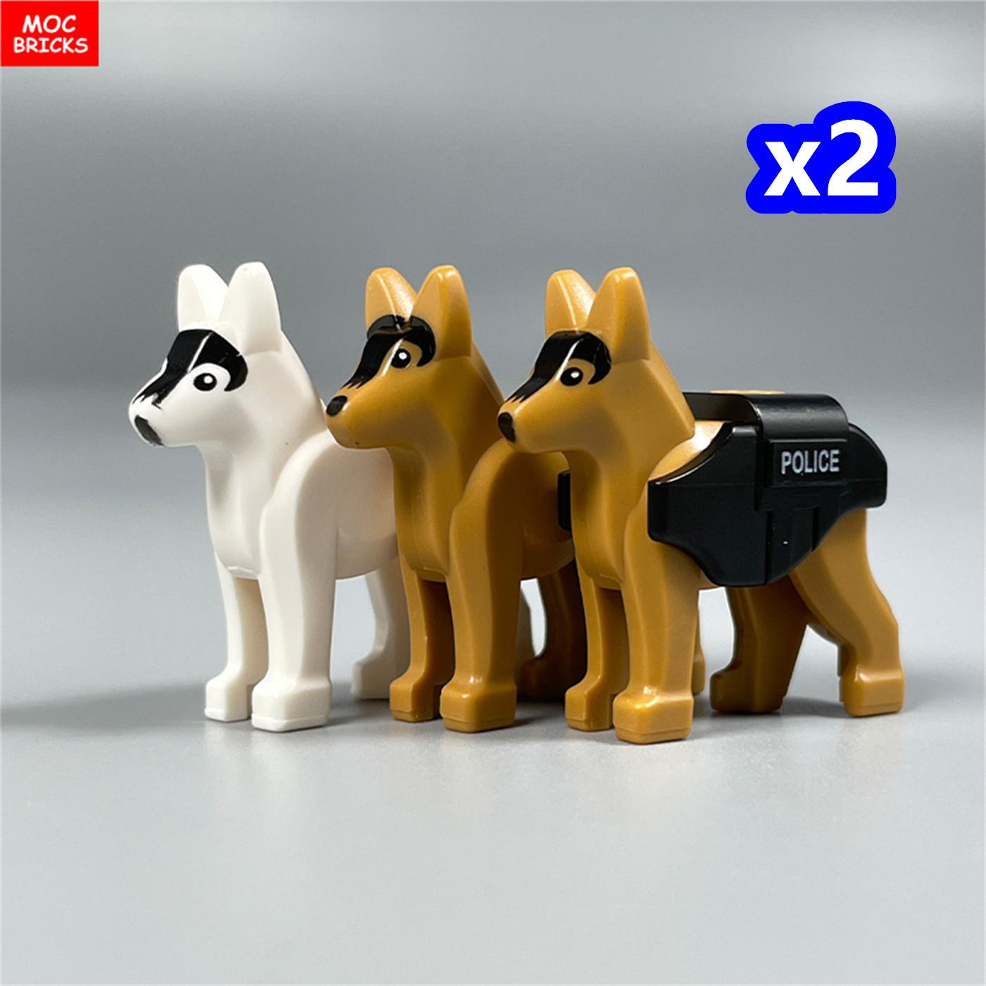 MIJN EIGEN CREATIE Blokken Politiehond Dier Herdershond Dalmatiër Poedel Stad Miniatuur Bouwstenen Leren Speelgoed Kinderen Cadeaus